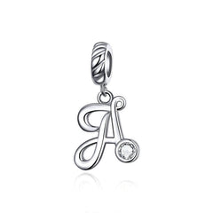 Initial Dangle Charm | Sterling Silver | Verhalo Jewelry