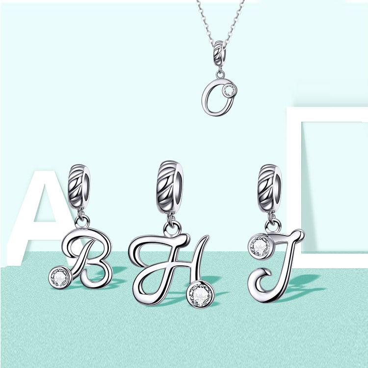 Initial Dangle Charm | Sterling Silver | Verhalo Jewelry