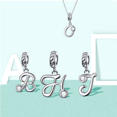 Initial Dangle Charm | Sterling Silver | Verhalo Jewelry