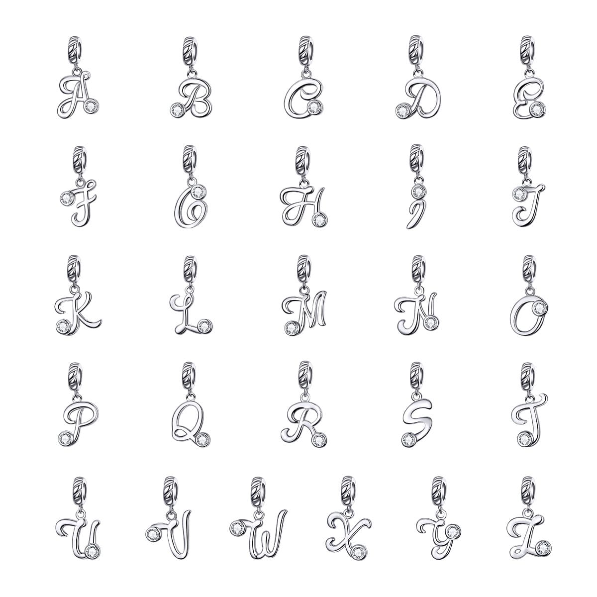 Initial Dangle Charm | Sterling Silver | Verhalo Jewelry