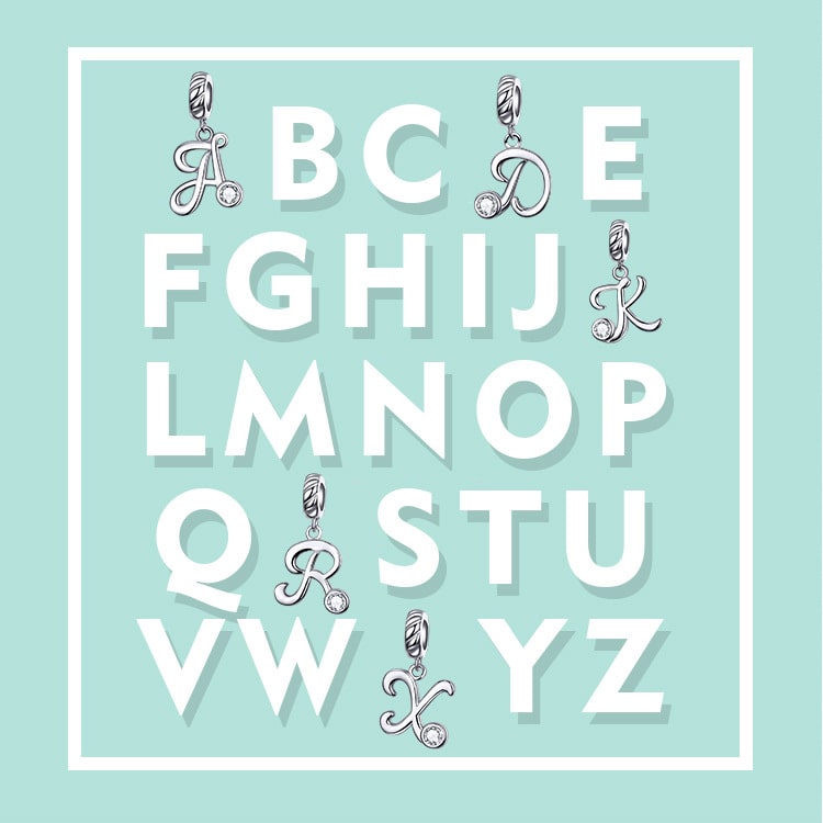 Initial Dangle Charm | Sterling Silver | Verhalo Jewelry