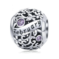 Februray Birthstone Charm | Sterling Silver | Verhalo Jewelry