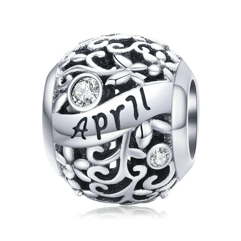 April Birthstone Charm | Sterling Silver | Verhalo Jewelry