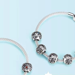 January Birthstone Charm bracelet | Sterling Silver | Verhalo Jewelry