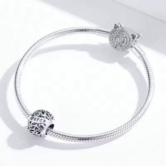 March Birthstone Charm Bracelet| Sterling Silver | Verhalo Jewelry
