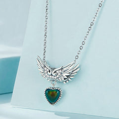 Angle Wings Mood Dangle Charm Necklace | Sterling Silver | Verhalo Jewelry