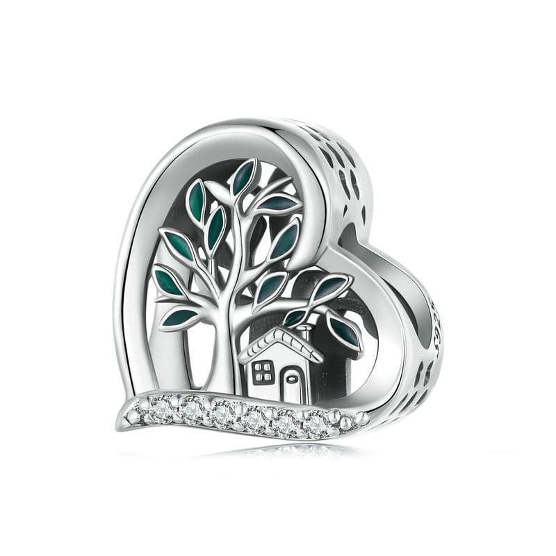 Family Tree Heart Charm | Sterling Silver | Verhalo Jewelry