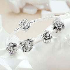 Sterling Silver Proposal Heart Charm bracelet set | VerHalo Jewelry