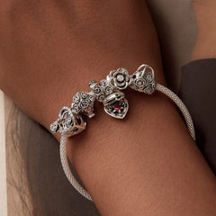 Rose Wedding Charm Bracelet Set