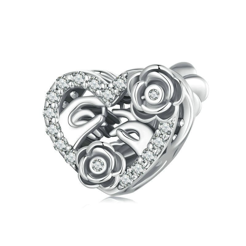 Rose Wedding Proposal Heart Charm