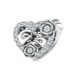 Rose Wedding Proposal Heart Charm