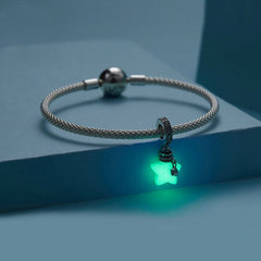 Glow-in-the-dark Wishing Bottle Charm Bracelet | Sterling Silver | Verhalo Jewelry