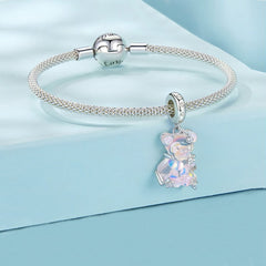 Pink Dreamy Bear Charm  Bracelet | Sterling Silver | Verhalo Jewelry