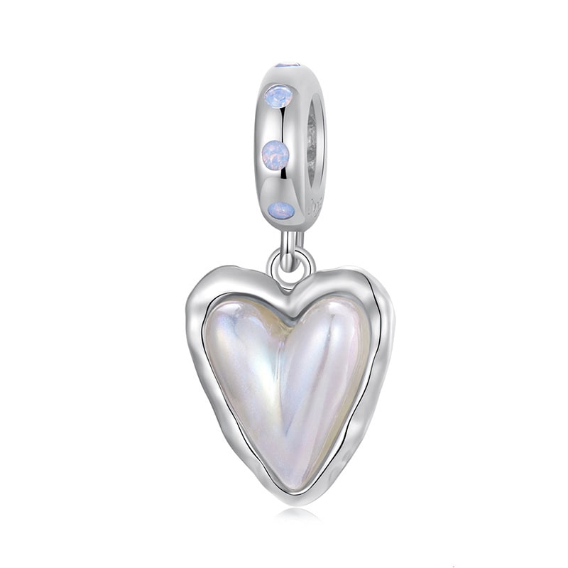 Aurora Dreamscape Heart Dangle Charm  | Sterling silver | Verhalo Jewelry