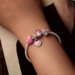 Pink Gift Charm Bracelet Set