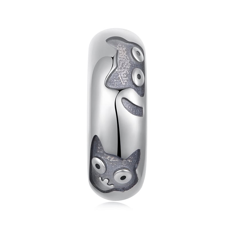 Little Cats Spacer Charm | Sterling Silver | Verhalo Jewelry