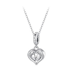 Mother & Baby Heart Dangle Charm