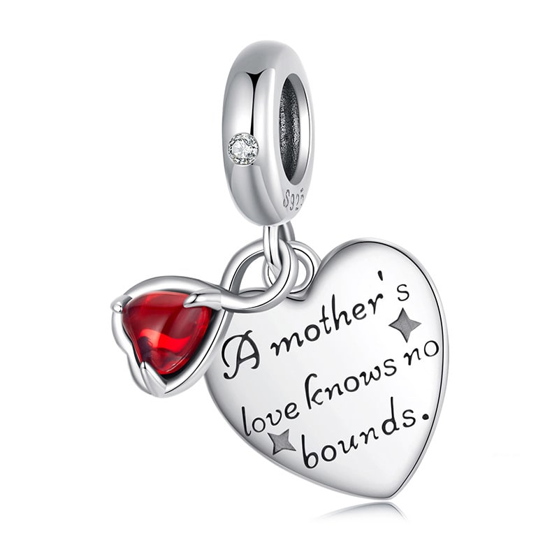 Red Heart Mother's Love Charm | Sterling silver | Verhalo Jewelry