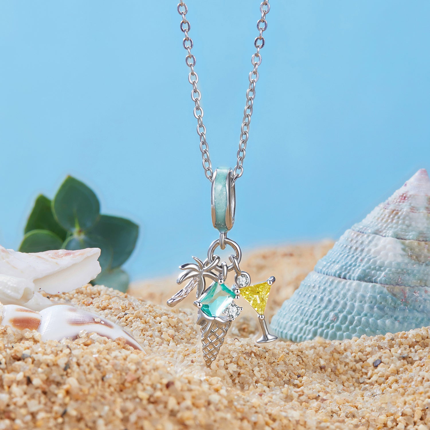 Beach Party Charm Necklace | Sterling Silver | Verhalo Jewelry