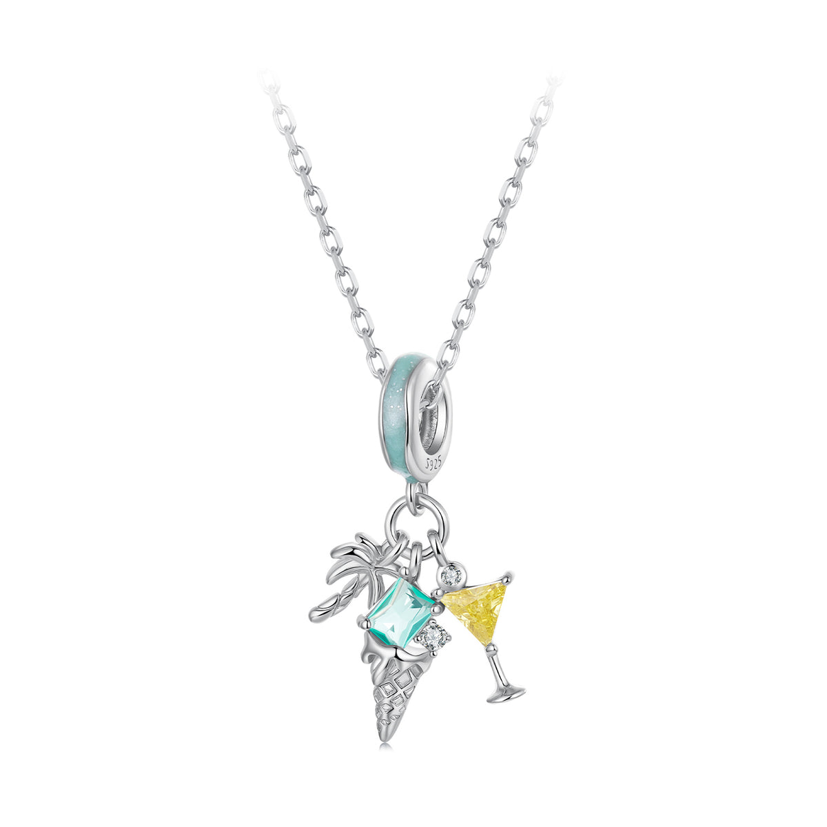 Beach Party Charm Necklace | Sterling Silver | Verhalo Jewelry