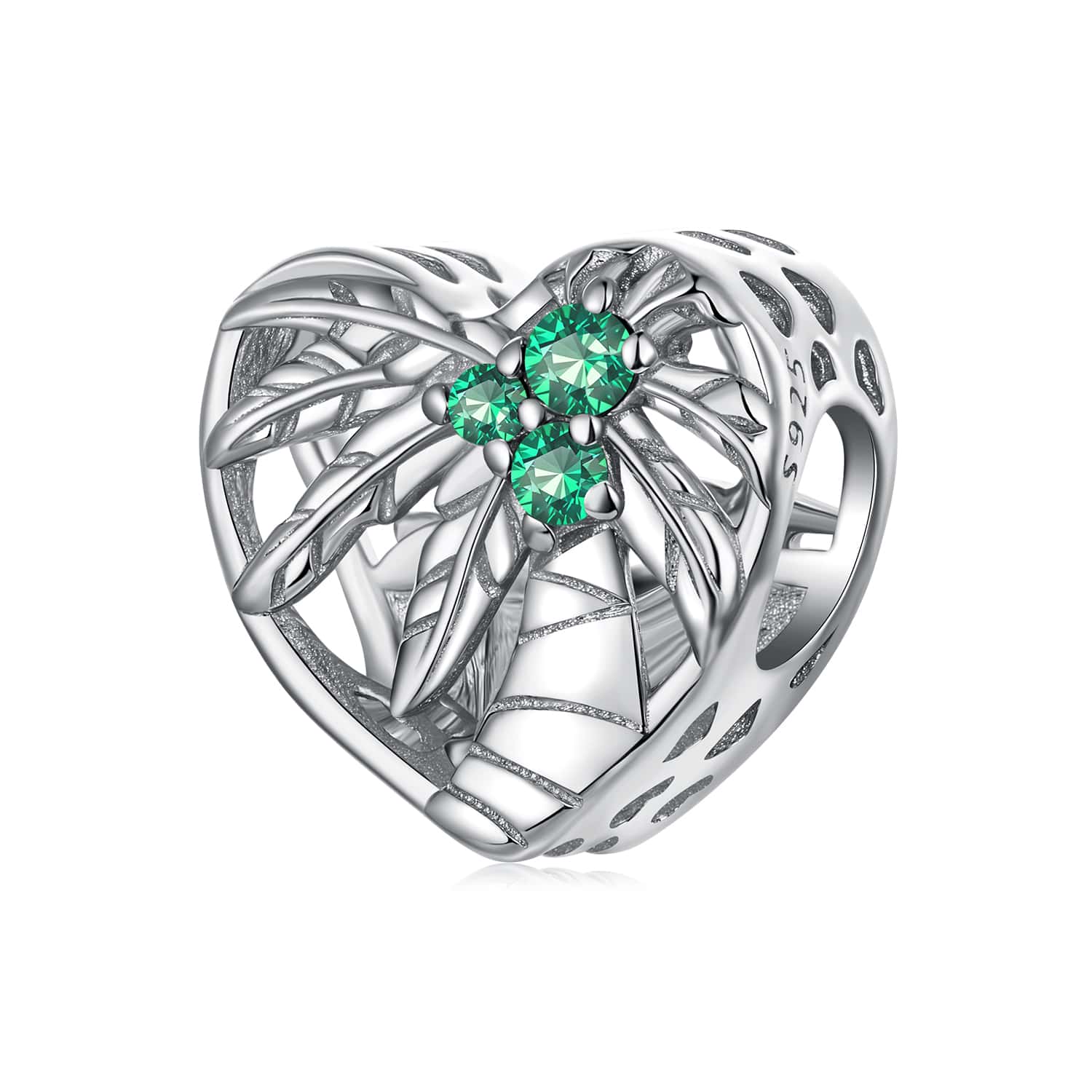 Coconut Tree Heart Charm | Sterling Silver | Verhalo Jewelry
