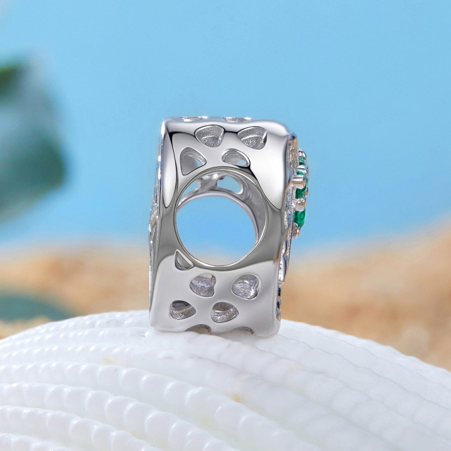 Coconut Tree Heart Charm | Sterling Silver | Verhalo Jewelry