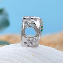 Coconut Tree Heart Charm | Sterling Silver | Verhalo Jewelry