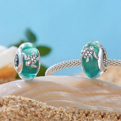 Little Turtlet Murano Glass Charm | Sterling Silver | Verhalo Jewelry