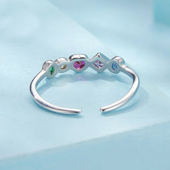 Rainbow Adjustable Birthstone Ring