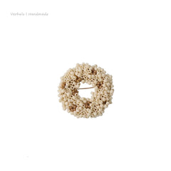 Small beaded brooch on a white background with 'Verhae | Handmade' text.