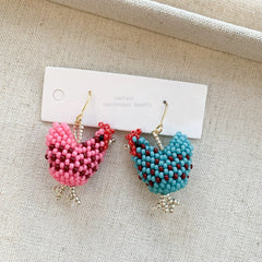 Handmade Little Chicken Beaded Earrings  - Verhalo Jewelry